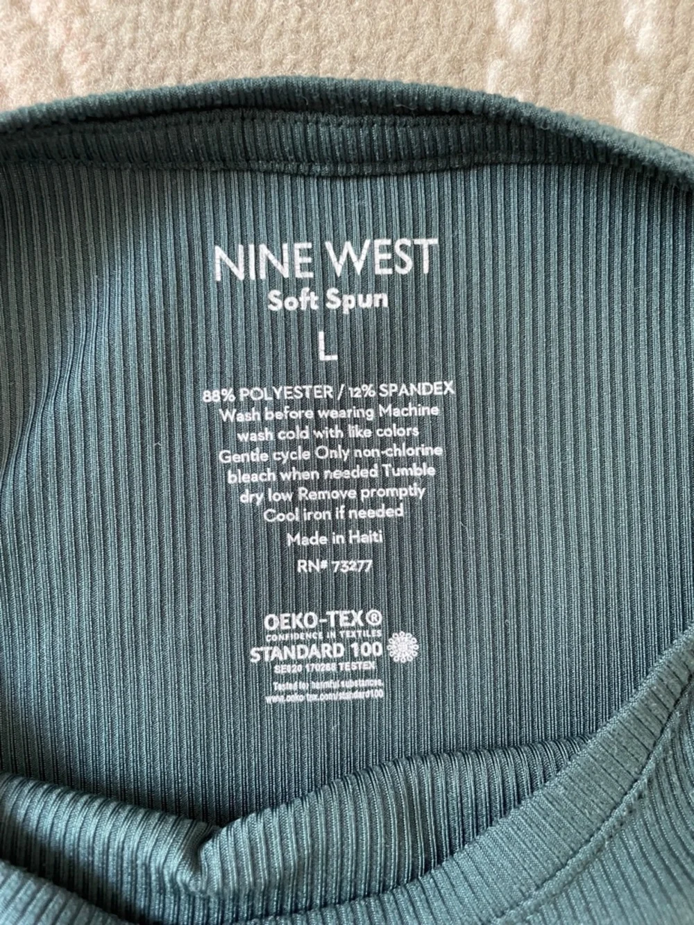 Nine West softspun micro rib tshirt L - Picture 3 of 3